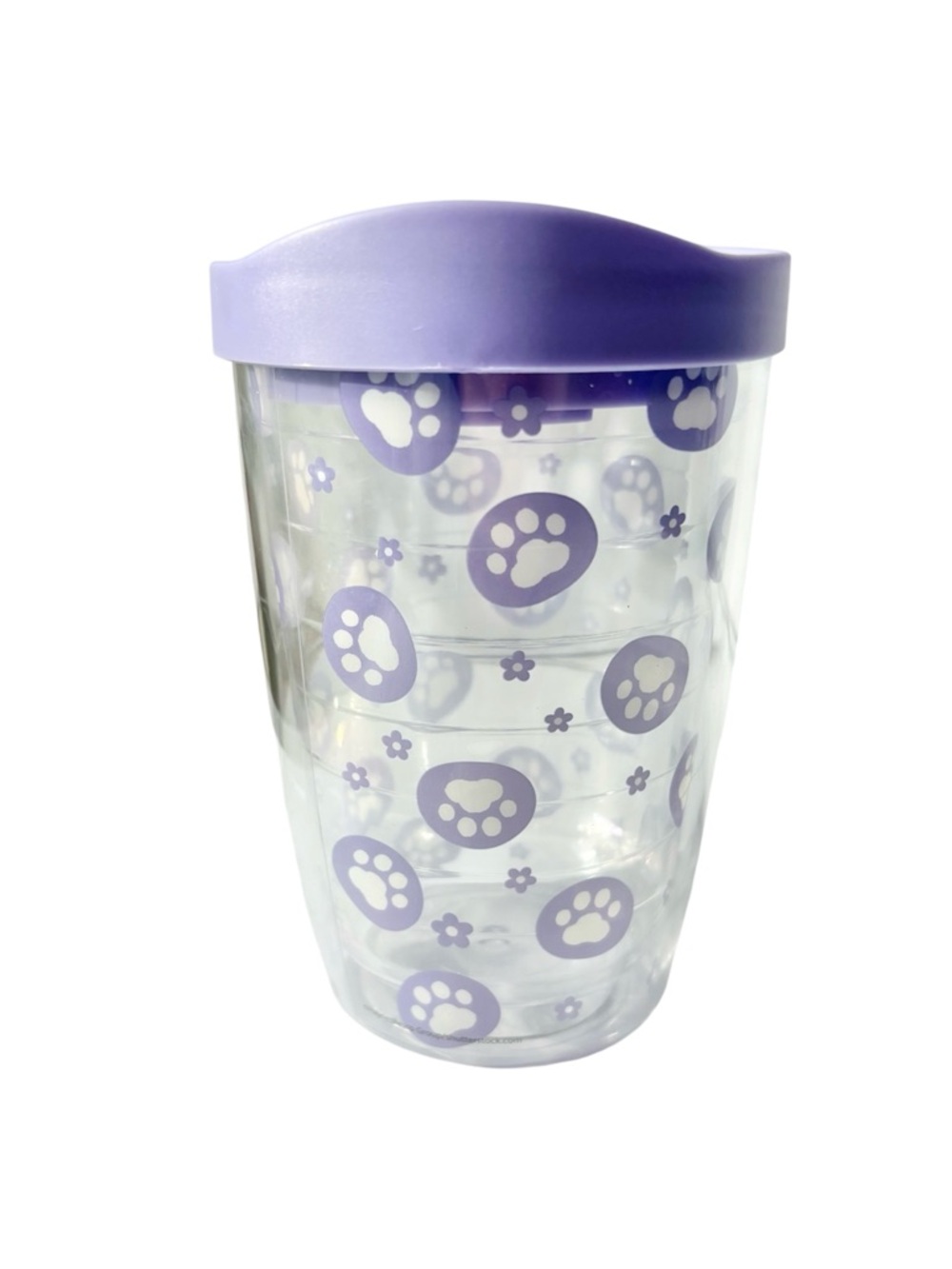 Bella Bug Double Wall Insulated Kid Tumbler Paw Print & Lavender Lid, [10oz] NEW